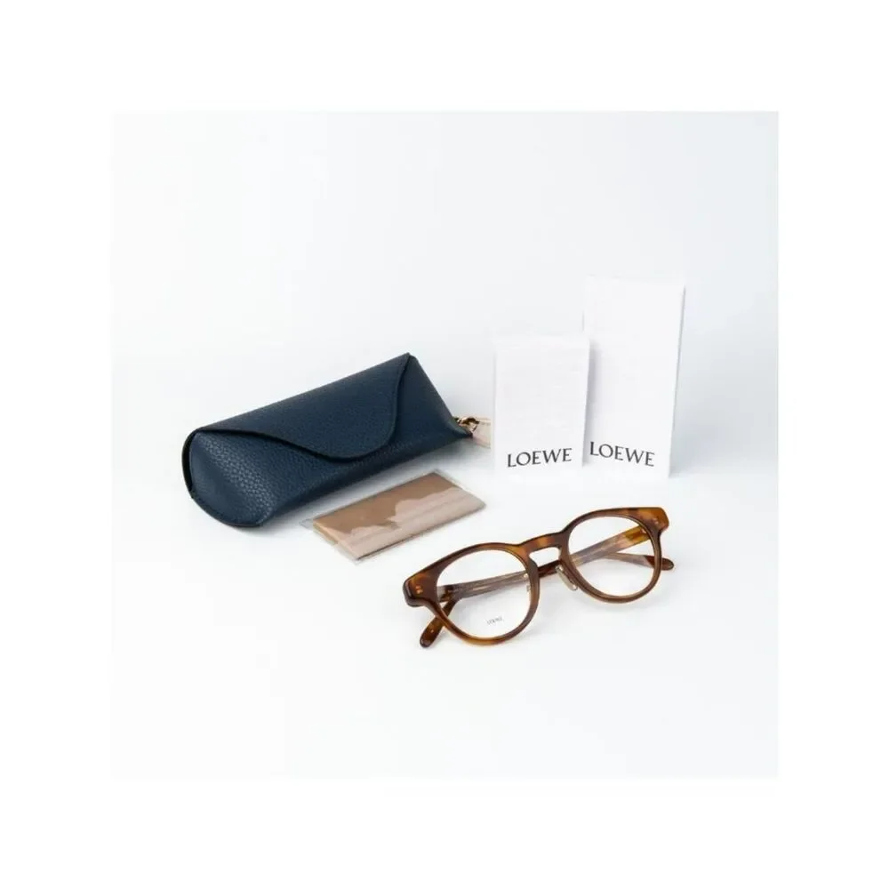 Loewe Women Eyeglasses Blonde Havana Round LW50085F 053 NEW AUTHENTIC